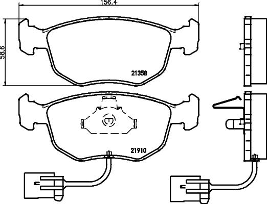 HELLA 8DB 355 007-991 - Bremžu uzliku kompl., Disku bremzes ps1.lv