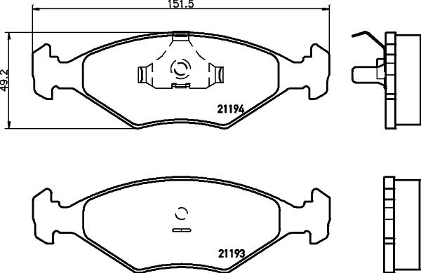 HELLA 8DB 355 007-441 - Bremžu uzliku kompl., Disku bremzes ps1.lv