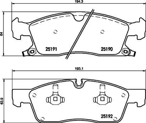 HELLA 8DB 355 045-631 - Bremžu uzliku kompl., Disku bremzes ps1.lv