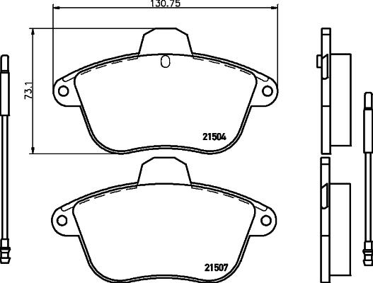 HELLA 8DB 355 019-081 - Bremžu uzliku kompl., Disku bremzes ps1.lv