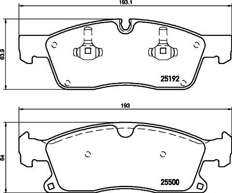 HELLA 8DB 355 026-461 - Bremžu uzliku kompl., Disku bremzes ps1.lv