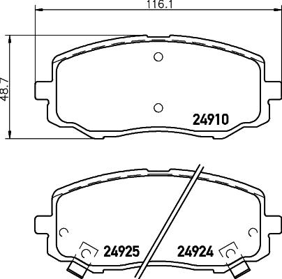 HELLA 8DB 355 014-901 - Bremžu uzliku kompl., Disku bremzes ps1.lv