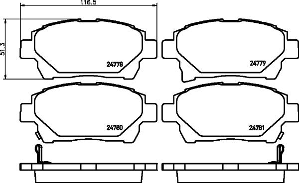 HELLA 8DB 355 028-741 - Bremžu uzliku kompl., Disku bremzes ps1.lv