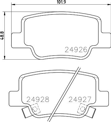 HELLA 8DB 355 014-891 - Bremžu uzliku kompl., Disku bremzes ps1.lv