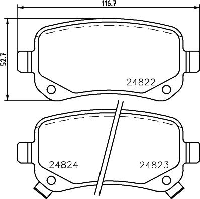 HELLA 8DB 355 014-331 - Bremžu uzliku kompl., Disku bremzes ps1.lv