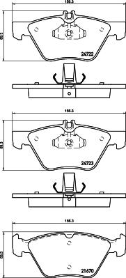 HELLA 8DB 355 014-291 - Bremžu uzliku kompl., Disku bremzes ps1.lv