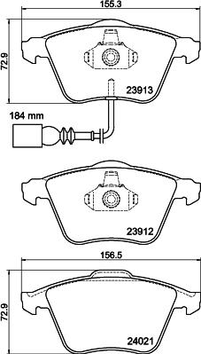 HELLA 8DB 355 015-971 - Bremžu uzliku kompl., Disku bremzes ps1.lv