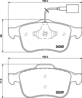 HELLA 8DB 355 015-531 - Bremžu uzliku kompl., Disku bremzes ps1.lv