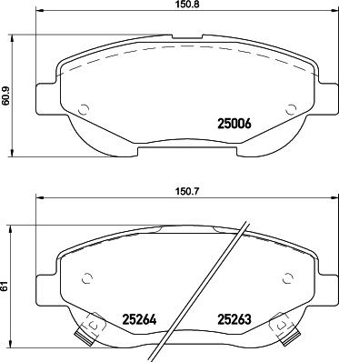 HELLA 8DB 355 015-691 - Bremžu uzliku kompl., Disku bremzes ps1.lv