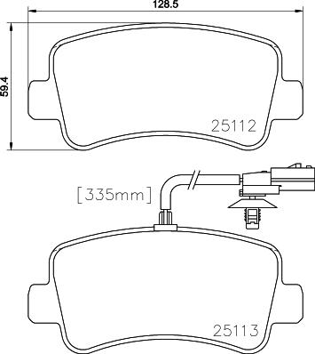 HELLA 8DB 355 015-301 - Bremžu uzliku kompl., Disku bremzes ps1.lv