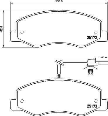 HELLA 8DB 355 015-311 - Bremžu uzliku kompl., Disku bremzes ps1.lv