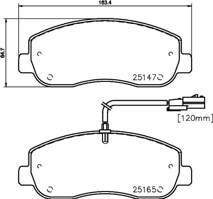 HELLA 8DB 355 015-291 - Bremžu uzliku kompl., Disku bremzes ps1.lv