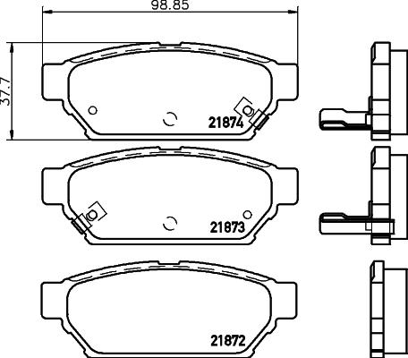 HELLA 8DB 355 016-701 - Bremžu uzliku kompl., Disku bremzes ps1.lv