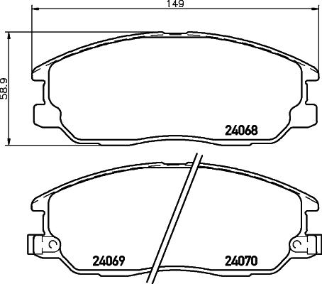 HELLA 8DB 355 010-451 - Bremžu uzliku kompl., Disku bremzes ps1.lv