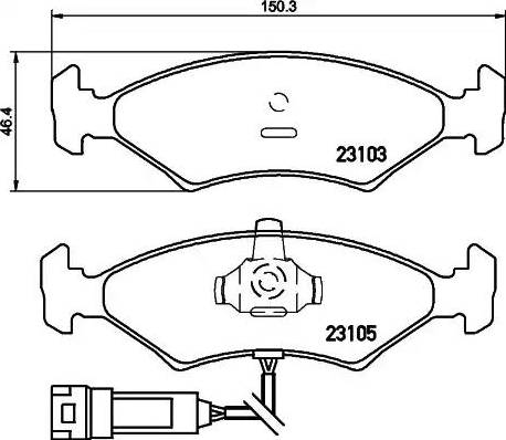 HELLA 8DB 355 010-301 - Bremžu uzliku kompl., Disku bremzes ps1.lv