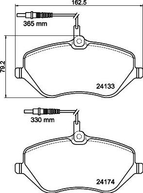 HELLA 8DB 355 011-491 - Bremžu uzliku kompl., Disku bremzes ps1.lv