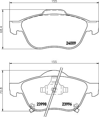 HELLA 8DB 355 011-041 - Bremžu uzliku kompl., Disku bremzes ps1.lv