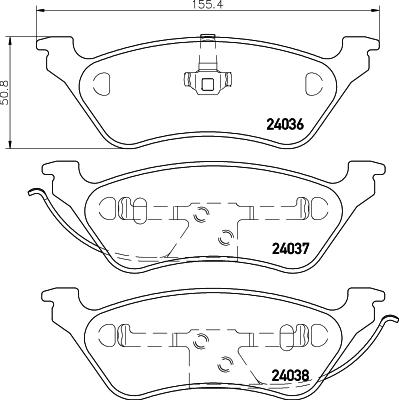 HELLA 8DB 355 011-061 - Bremžu uzliku kompl., Disku bremzes ps1.lv