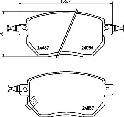 HELLA 8DB 355 011-101 - Bremžu uzliku kompl., Disku bremzes ps1.lv