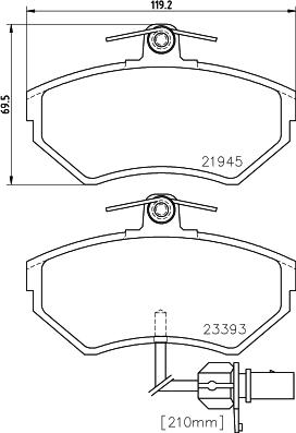 HELLA 8DB 355 018-451 - Bremžu uzliku kompl., Disku bremzes ps1.lv