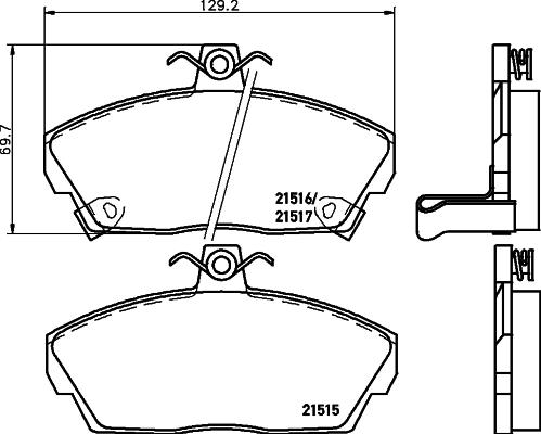 HELLA 8DB 355 018-031 - Bremžu uzliku kompl., Disku bremzes ps1.lv