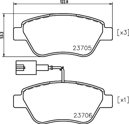 HELLA 8DB 355 018-821 - Bremžu uzliku kompl., Disku bremzes ps1.lv