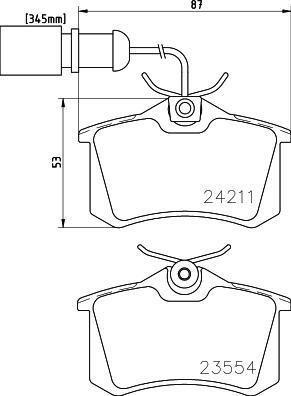 HELLA 8DB 355 013-131 - Bremžu uzliku kompl., Disku bremzes ps1.lv