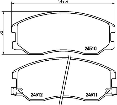 HELLA 8DB 355 013-121 - Bremžu uzliku kompl., Disku bremzes ps1.lv