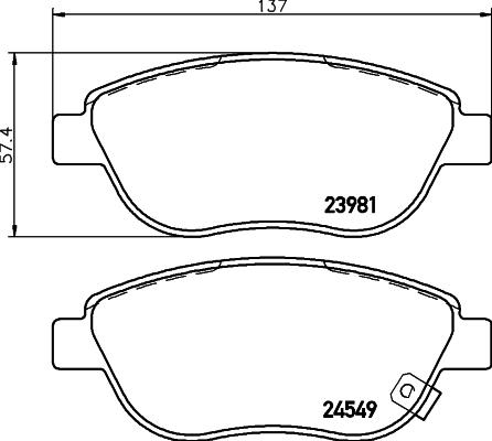 HELLA 8DB 355 032-551 - Bremžu uzliku kompl., Disku bremzes ps1.lv