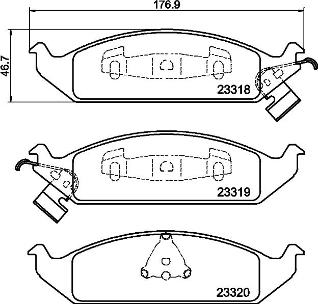 HELLA 8DB 355 013-281 - Bremžu uzliku kompl., Disku bremzes ps1.lv