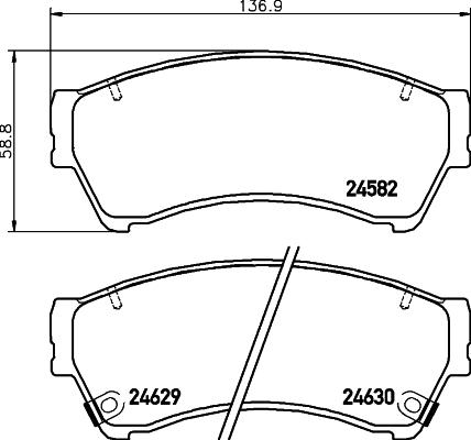 HELLA 8DB 355 013-761 - Bremžu uzliku kompl., Disku bremzes ps1.lv