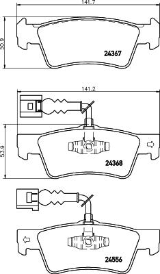 HELLA 8DB 355 012-441 - Bremžu uzliku kompl., Disku bremzes ps1.lv