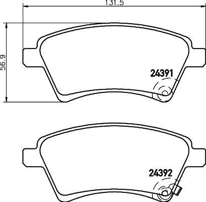 HELLA 8DB 355 012-511 - Bremžu uzliku kompl., Disku bremzes ps1.lv