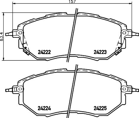 HELLA 8DB 355 012-031 - Bremžu uzliku kompl., Disku bremzes ps1.lv