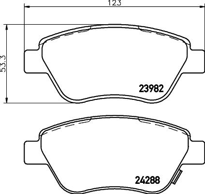 HELLA 8DB 355 012-831 - Bremžu uzliku kompl., Disku bremzes ps1.lv