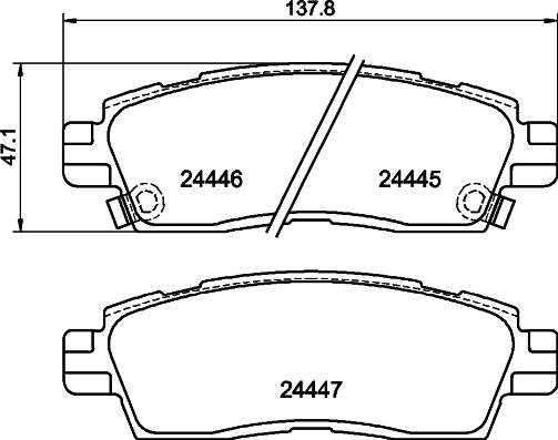 HELLA 8DB 355 012-821 - Bremžu uzliku kompl., Disku bremzes ps1.lv