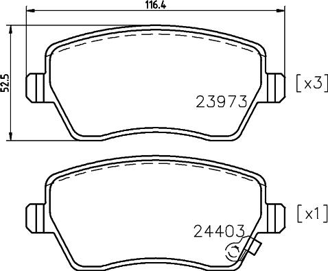 HELLA 8DB 355 012-301 - Bremžu uzliku kompl., Disku bremzes ps1.lv