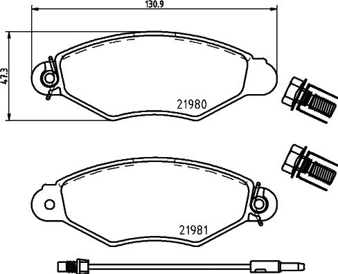 HELLA 8DB 355 019-301 - Bremžu uzliku kompl., Disku bremzes ps1.lv