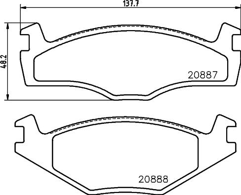 HELLA 8DB 355 017-521 - Bremžu uzliku kompl., Disku bremzes ps1.lv