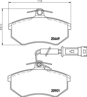 HELLA 8DB 355 017-651 - Bremžu uzliku kompl., Disku bremzes ps1.lv