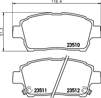 HELLA 8DB 355 027-591 - Bremžu uzliku kompl., Disku bremzes ps1.lv