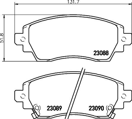 HELLA 8DB 355 017-101 - Bremžu uzliku kompl., Disku bremzes ps1.lv