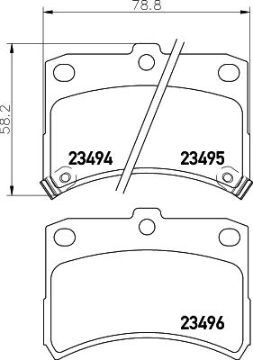 HELLA 8DB 355 017-121 - Bremžu uzliku kompl., Disku bremzes ps1.lv