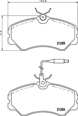 HELLA 8DB 355 017-841 - Bremžu uzliku kompl., Disku bremzes ps1.lv