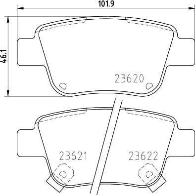 HELLA 8DB 355 017-331 - Bremžu uzliku kompl., Disku bremzes ps1.lv