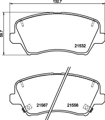 HELLA 8DB 355 039-971 - Bremžu uzliku kompl., Disku bremzes ps1.lv