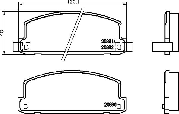 HELLA 8DB 355 039-581 - Bremžu uzliku kompl., Disku bremzes ps1.lv