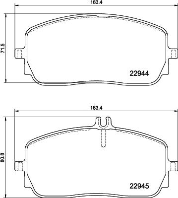 HELLA 8DB 355 044-171 - Bremžu uzliku kompl., Disku bremzes ps1.lv