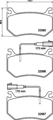 HELLA 8DB 355 039-031 - Bremžu uzliku kompl., Disku bremzes ps1.lv