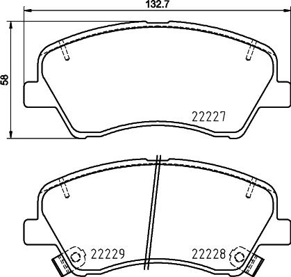 HELLA 8DB 355 036-501 - Bremžu uzliku kompl., Disku bremzes ps1.lv